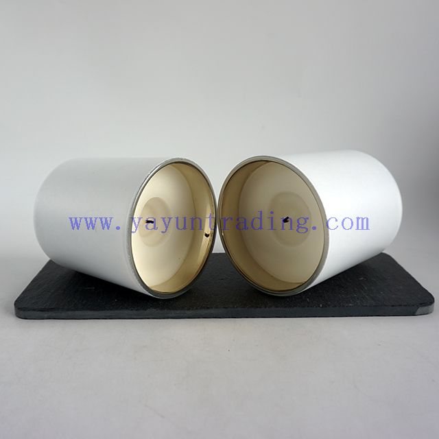 cheaper price matte white candle jars 12oz gold electroplated inside candle tealight holders cup with candle wax