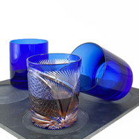 Handmade Traditional Engraved Classic Colored Overlay Glass Wine Cup