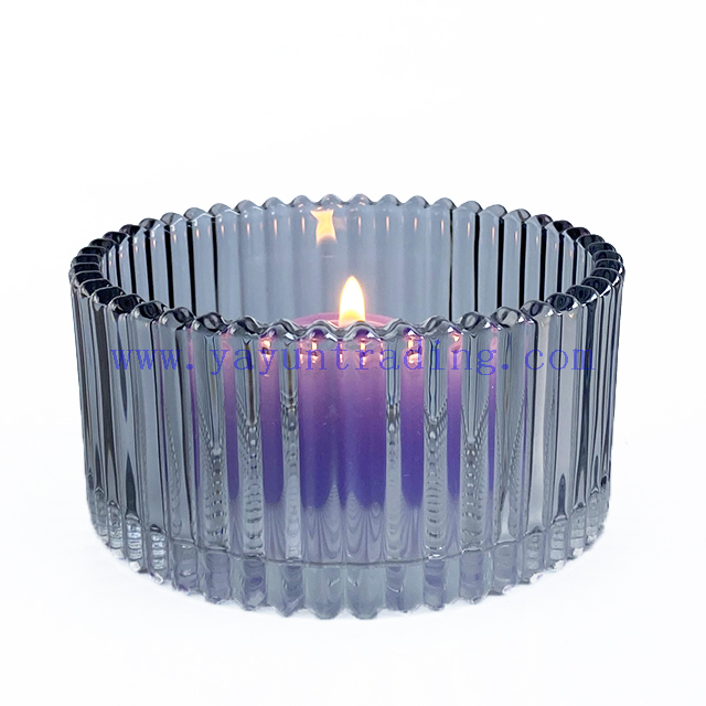 Luxury Empty Electroplated Dome Glass Candle Jars with Lid Wholesale