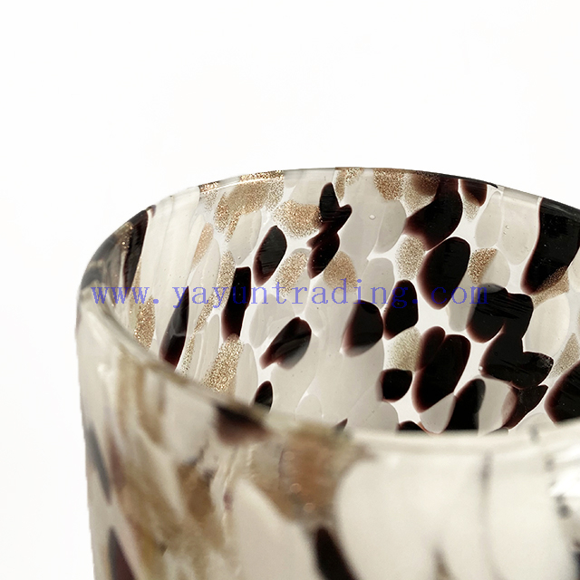 Fancy Design Glass Candle Jars Hand Blown Candle Holder for Candle Making