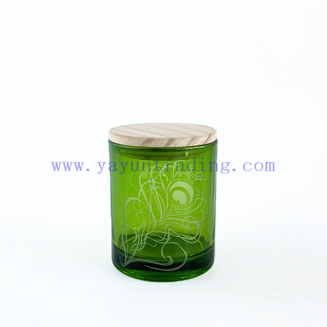 High Quality Empty 400ml Glass Candle Container With Lid