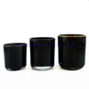 Hot Sale 8oz 12oz 16oz Empty Shiny Inisde Black Glass Candle Vessel