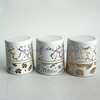 200ml Matte White Holiday Candle Jars With Laser Engraved Silver Gold Red Mercury Lantern Candle Holders