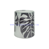 400ml empty frosted glass candle jar votive candle holders with gold printing design sealed wood lid