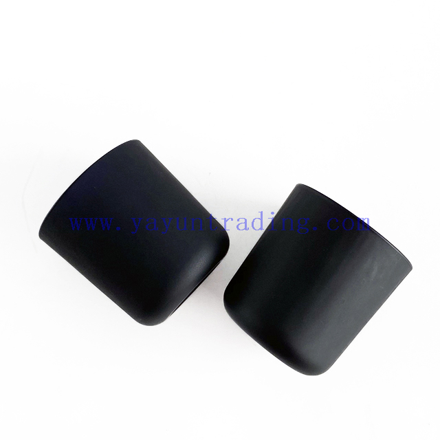 Matte Black Frosted Glass Candle Holder Jar With Bamboo Lids