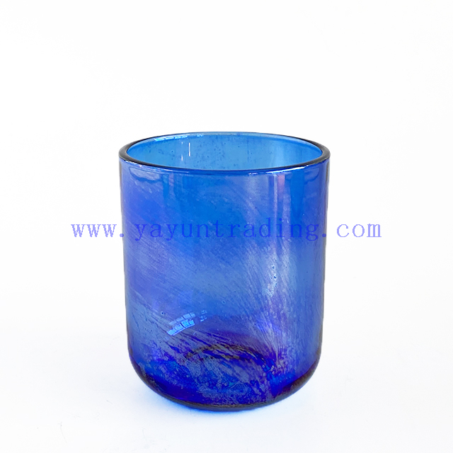 16oz Round Custom Colored Electroplated Glass Candle Jars