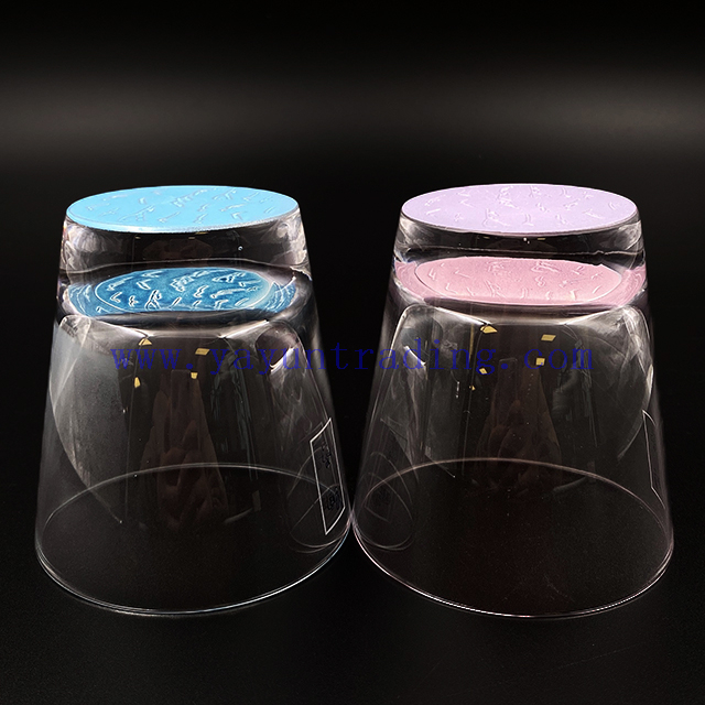 Popular Hot Sale Liquor Clear Glass Cup Colored Bottom Whisky Drinking Wine Glass