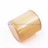 Luxury Empty Frosted Shiny Glass Candle Jar with Gold Silver Rim Flat Bottom Vessels