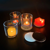 Hot Sell Luxury Candle Jars 8oz Clear Cheap Glass Candle Holder with Ceramic Wooden Lid