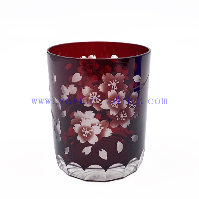 300ml 10oz Cylinder Drinking Glass Cup Popular Styles Blue Red Handmade Glasses