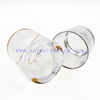 Clear Cylinder Wine Glass Water Tumbler Glass Cup with Gold Rim