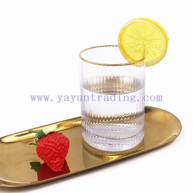 Japanese Cylinder Creative Transparent Vertical Stripes Glass Water Mug Wine Glass Tumblers