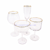 Japanese Style Simple Household Thick Bottom Crystal Glass Vertical Stripes Ribbed Martini Wine Glass