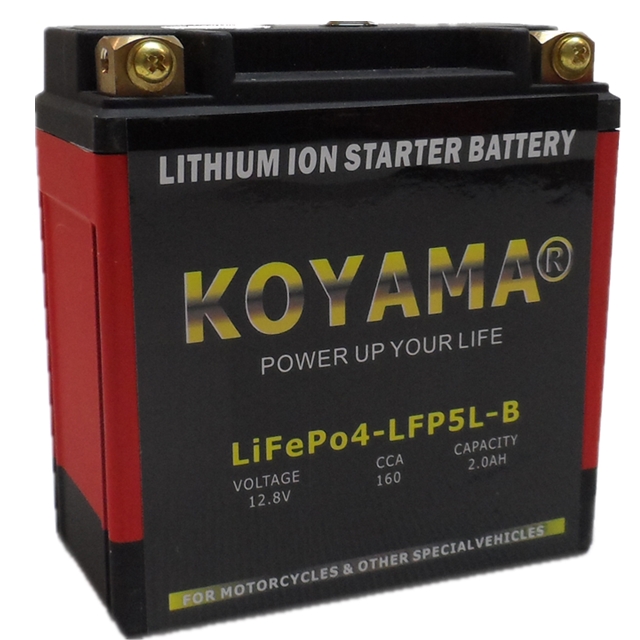 12.8V 2ah LiFePO4 Power Lithium Motorcycle Battery LFP5L-B