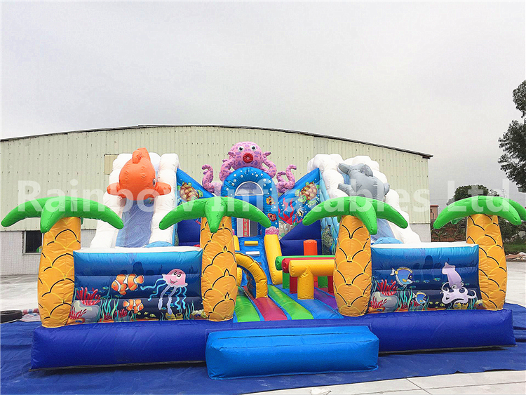 RB4117( 6x6.5m）Inflatables Popular Sea World Bouncer Playground With Different Animals For Sale