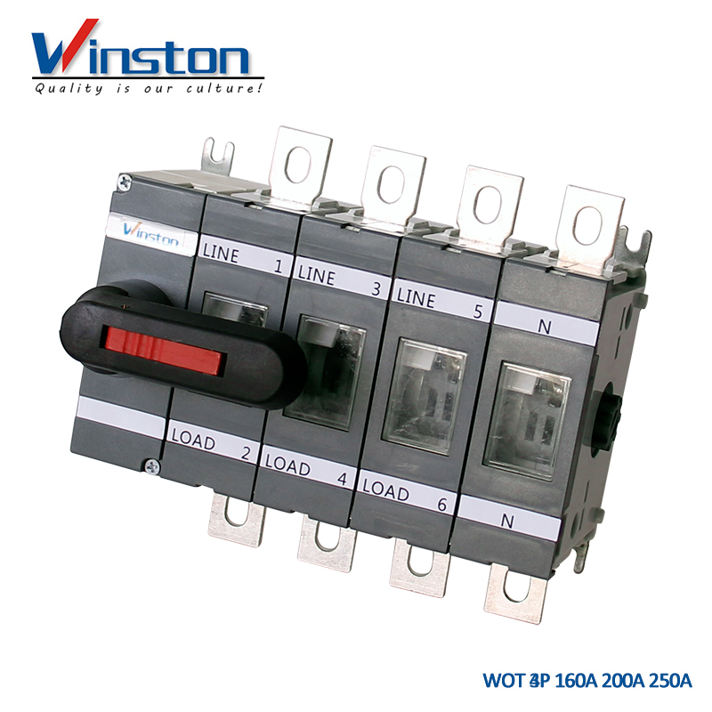 Interruptor de aislamiento de carga industrial WOT 4pole 160A 200A 250A