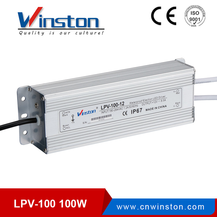 Fuente de alimentación led impermeable de pequeño tamaño LPV-100 led driver 100w impermeable
