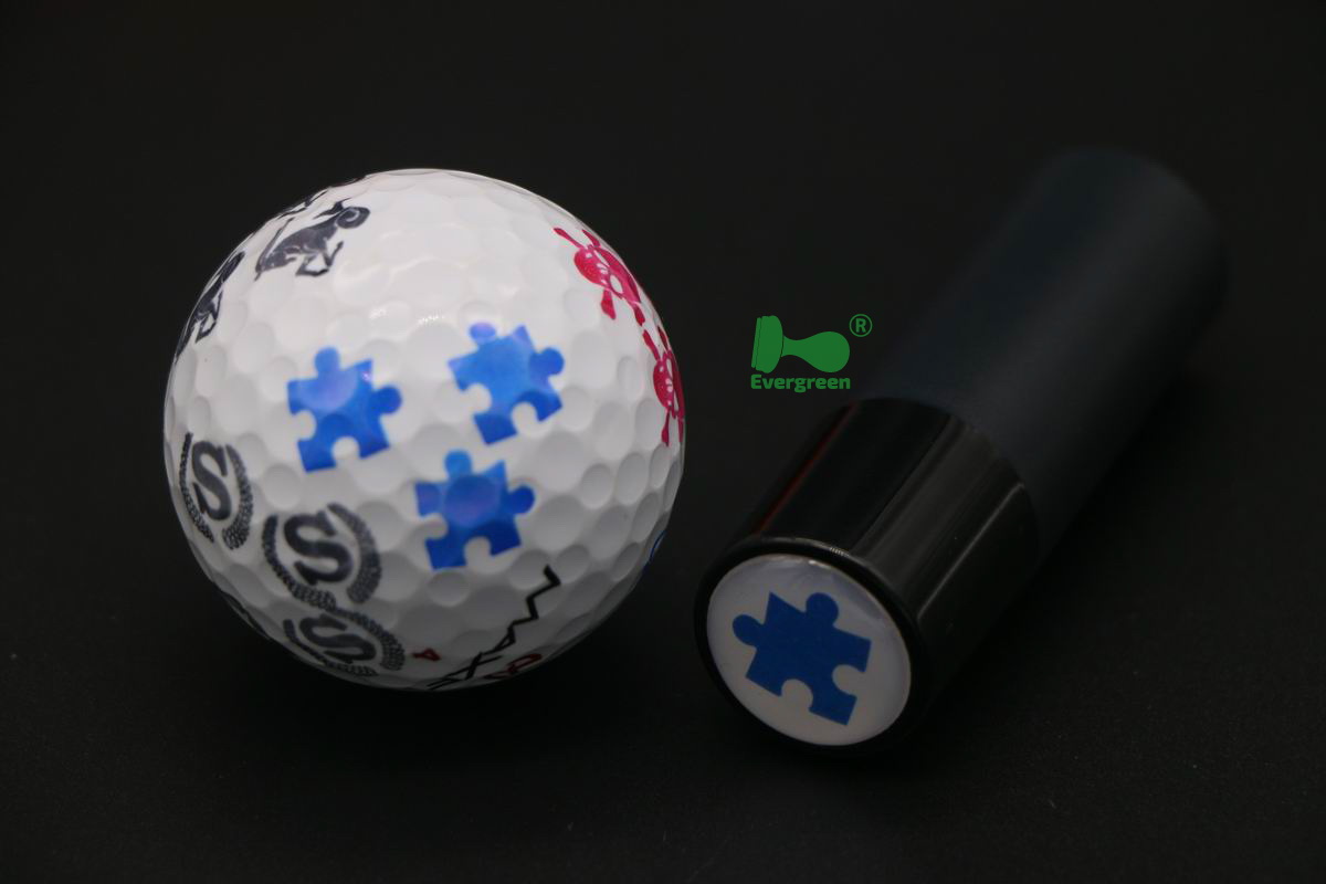 Customized round plastic Golf Ball Stamps Dia.12mm 
