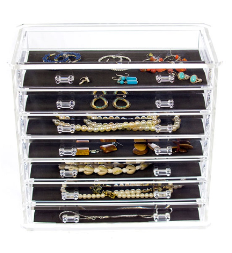 Perfume Acrylic Rotating Counter Display Stands Modern Retail Glass