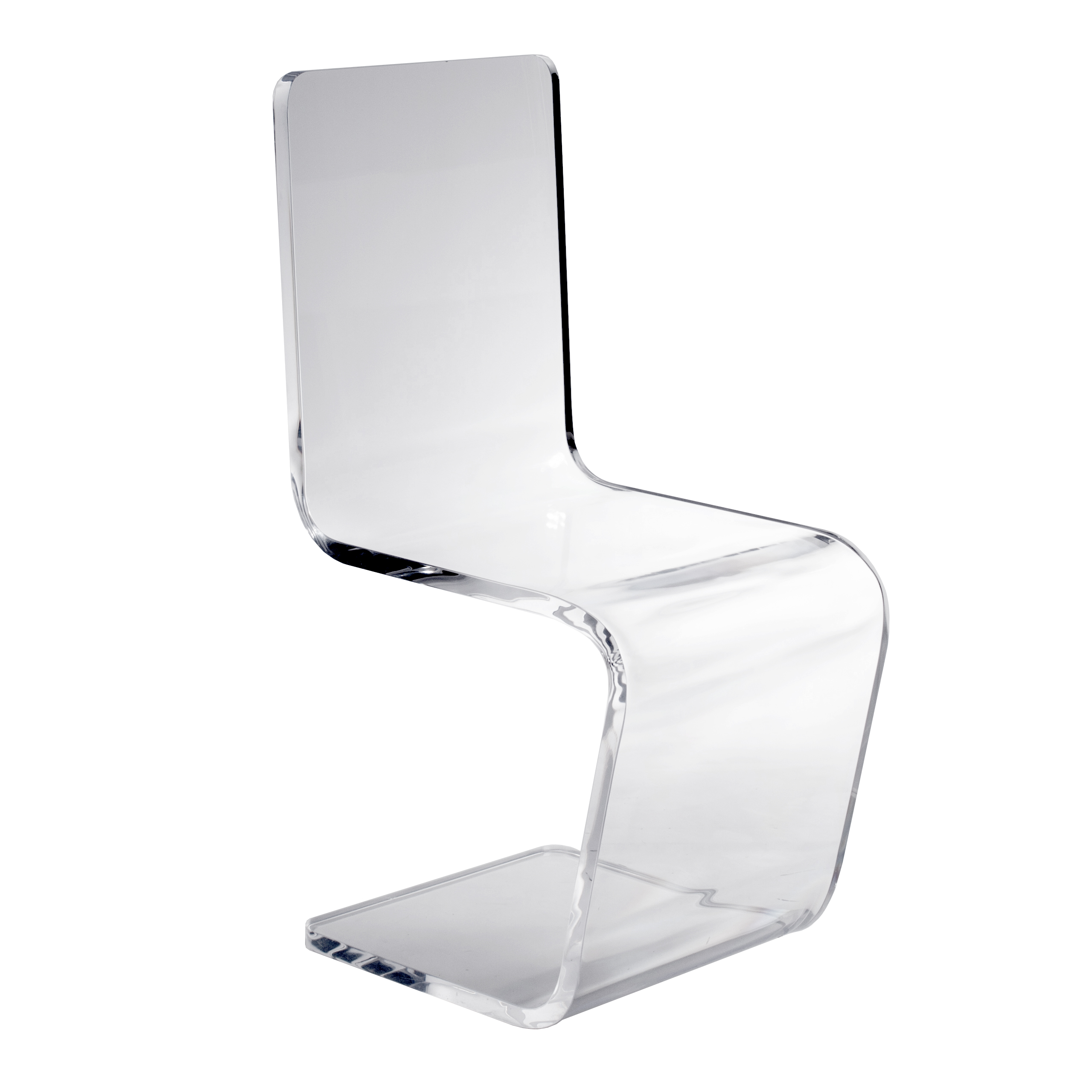 High Back Hot Bending Transparent Acrylic Dining Chair Counter