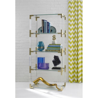 Customized Size Metal Decorative Shelf Acrylic Book Shelf Living Room Storage Cabinet