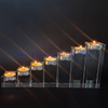 set of 7 Romantic Crystal Glass Cube Candle Holder Glass Stand Tealight Decor