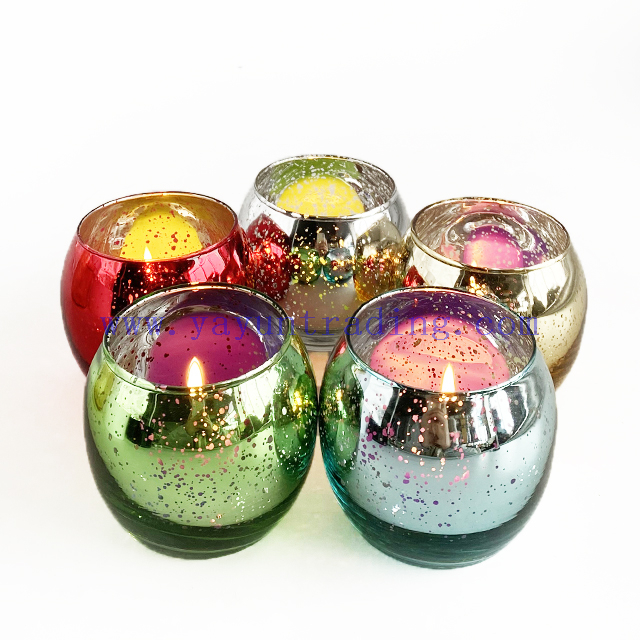 Custom Electroplated Glass Candle Jar Empty Candle Holder for Candle Making