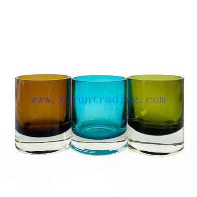 Creative Handmade Multi-colored Glass Candle Vessel Empty Candle Jar