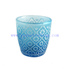 Wholesale 170ml New Design Translucent Tumbler Blue And White Horn Glass Candle Container