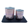 190/380ml Round Electroplated Rose Gold Shiny Glass Candle Vessel 