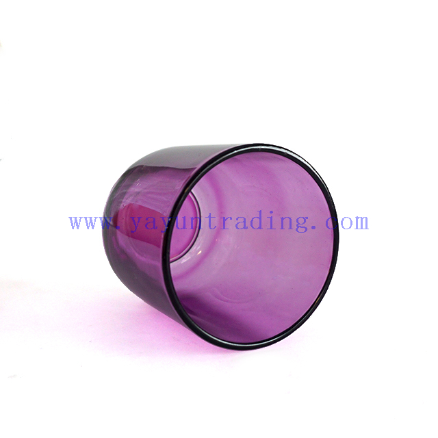 180ml Glossy Purple Glass Candle Jar