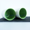 Fancy Ceramic Candle Holders 12oz Cylinder Votive Empty Wholesale Matt White Green Candle Jars