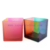Multi Colored Glass Tealight Candle Holder Iridescent Candle Jar