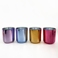 16oz luxury electroplating empty glass candle jar for home decorative
