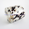 Yayun leopard Votive Candle Holder Hand Blown Art Glass in white black gold-dust spots Mix design