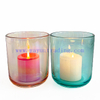 16oz Round Custom Colored Electroplated Glass Candle Jars