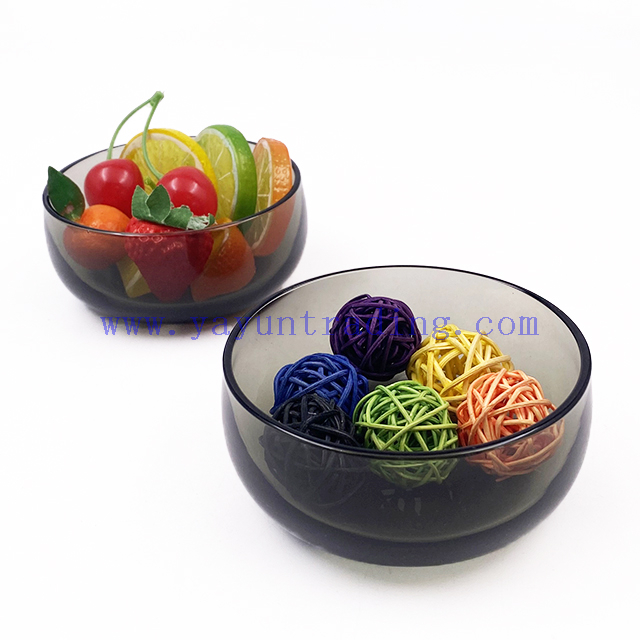 Traditional Style Dinnerware Gray Glass Bowl Salad Bowl Set Serving Bowl