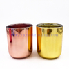 Electroplated Decorative Empty Shiny Luxury Electroplated Glass Candle Jars Empty Vessels