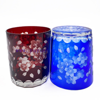 300ml 10oz Cylinder Drinking Glass Cup Popular Styles Blue Red Handmade Glasses