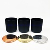 Luxury Custom 8oz Heat Resistant Black Color Candle Holder Empty Glass Candle Jar Vessel with Lid