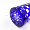 Hand Polished Glass Tumbler Distinctive Cobalt Blue Colored Wide Bottom 14oz Whisky Glass Wine Cup Glasses