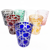 Delicate Hand Cut Ocean Blue Water Juice Milk Drinking Glass Cup
