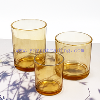 Wholesale Romantic Amber Tumbler Candle Jars Glass for Candle Making Glass Candle Holder