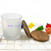 Hot Sale 10oz Frosted Glass Candle Jar with Wooden Lids Candle Container