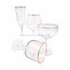 Japanese Style Simple Household Thick Bottom Crystal Glass Vertical Stripes Ribbed Martini Wine Glass