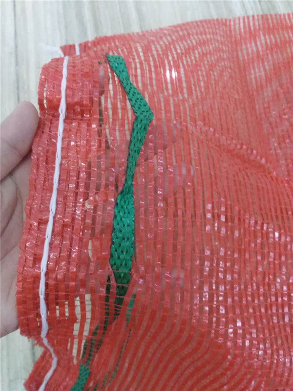 Bolsa de red de malla de plástico rojo HDPE virgen para papa