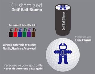 Circle Indelible Ink Plastic Golf Ball Stamps