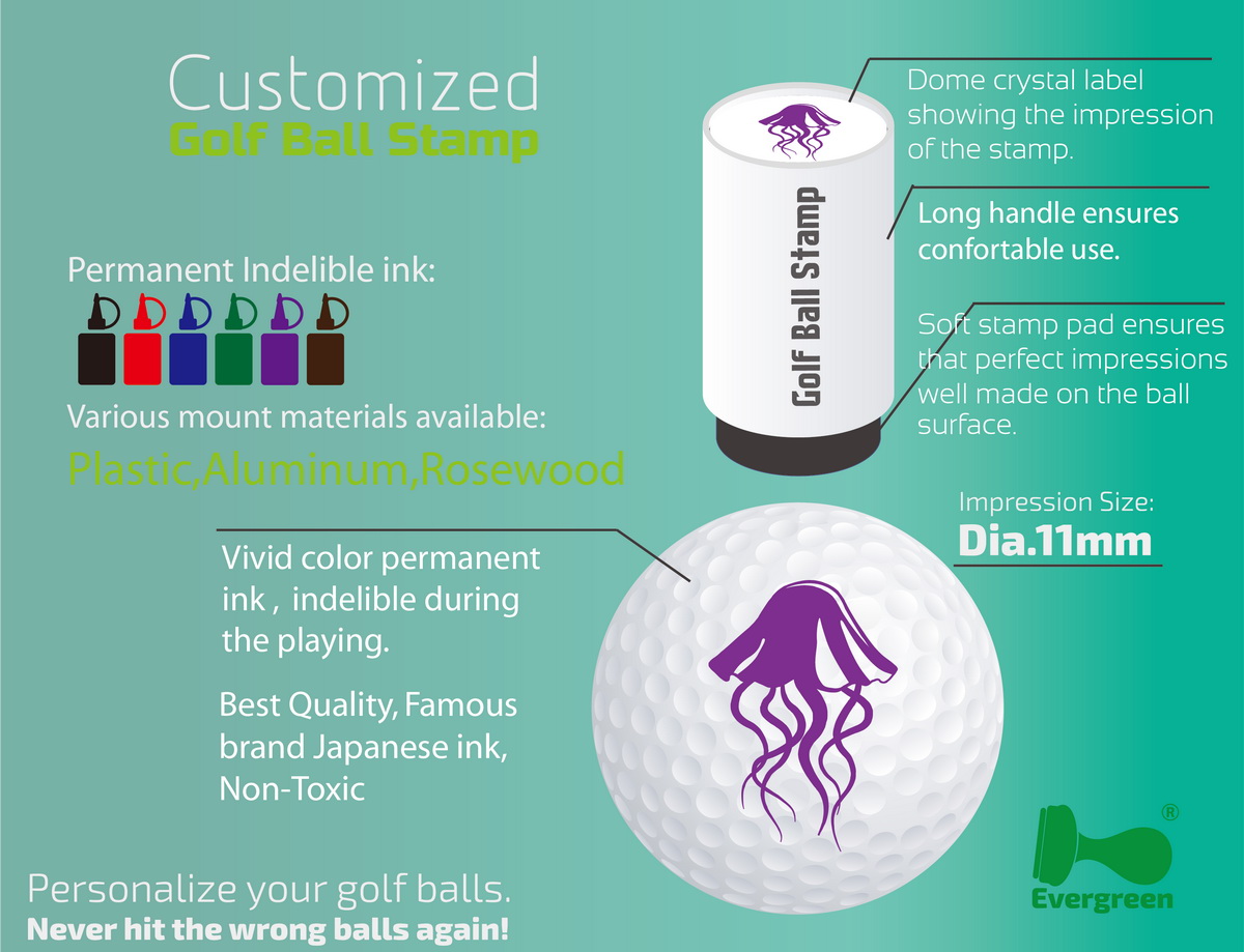 Round plastic Golf Ball Stamps 