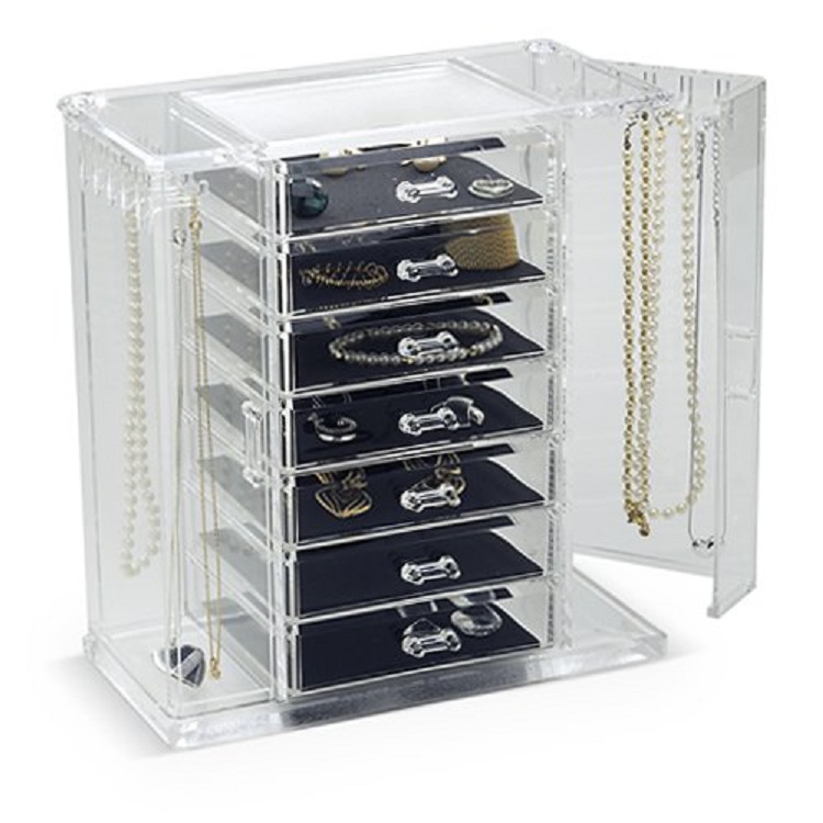 Perfume Acrylic Rotating Counter Display Stands Modern Retail Glass