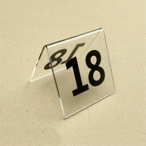 Popular Restaurant Display Acrylic Number Card Reserved Table Sign
